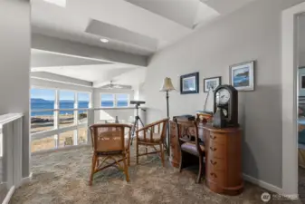 Head upstairs to a bonus perch for great views- open to the main floor and below three skylights
