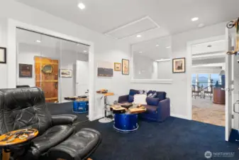 Even the office has a window that brings in water view.  Sized right for office needs and then some.  Attic access above