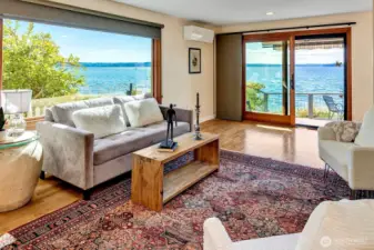~step out to front deck through sliding door