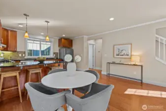 Bright dining area with an open flow to the kitchen