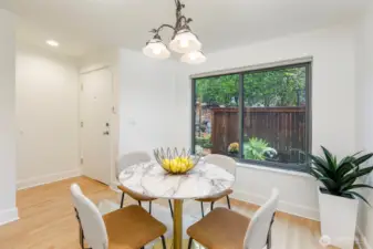 dining room overlooking the front patio