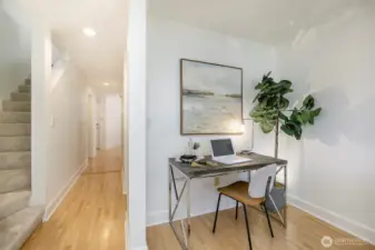 space for work area in the living room