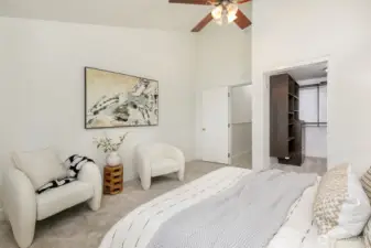 Large master with vaulted ceiling