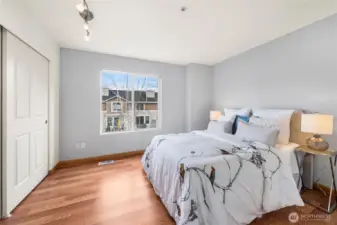 Secondary Bedroom with plenty of space and both rooms have their own portable A/C unit