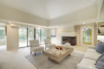 Vaulted Ceiling in Living