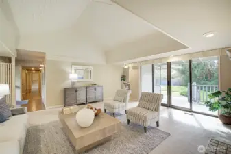 Spacious living and adjacent deck