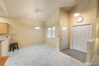 Dining area, large coat closet