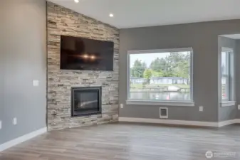 Built in gas fireplace