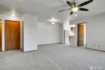 Nice size storage closet for coats and shoes or those extra home staples. Also, a convenient in-unit laundry (not pictured here).