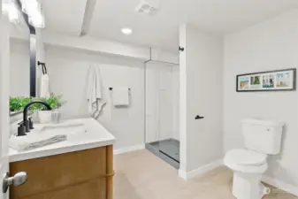 Downstairs bath with walk in shower