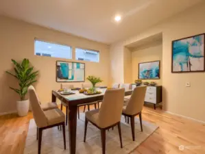 Dining space open to kitchen