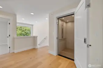 4 person elevator greets you at the door!