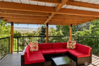 Deck with view off of Kitchen