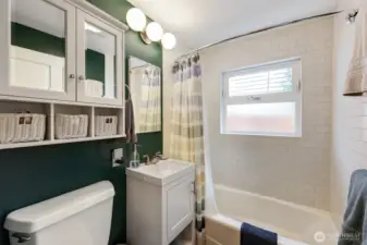 Full bath with great storage