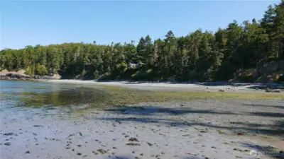 Broad Directly South-facing sandy beach