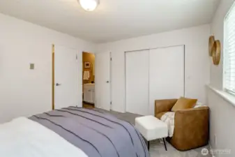 Primary suite with large closet area