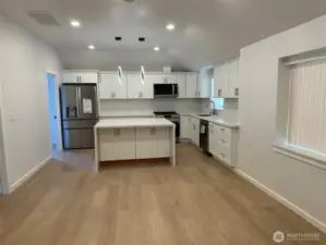 Living room, open kitchen