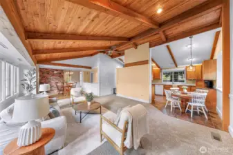 The warm woods and bright whites create a space that feels like home