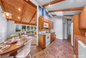 More custom beams and woodwork complete the Kitchen