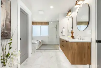 Luxurious primary suite's master bath