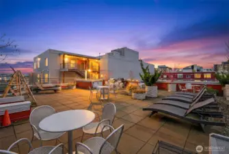 One of two rooftop terraces