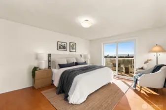 The unit has views from the deck, the living room and the primary bedroom