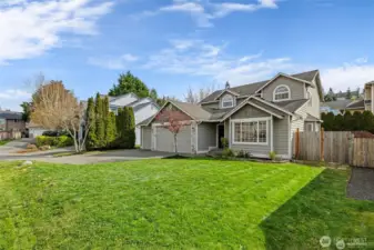 Sun-Drenched Curb Appeal  ?The charm of this home begins well before you cross the threshold. The front yard is a bright, welcoming space that captures ample sun, offering an additional sanctuary for relaxation. Whether you're enjoying a quiet morning with a book or watching the neighborhood come to life from your sun-soaked lawn, this beautifully positioned space adds a layer of inviting outdoor living that truly sets this Cobblestone home apart.