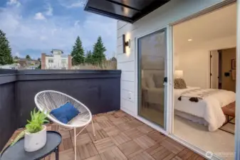 Primary bedroom with its own private deck.