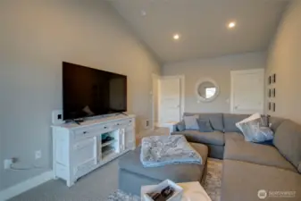 Closet is on the right and bathroom is on the left.