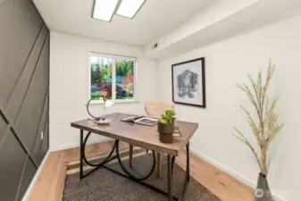 Fourth bedroom or office space with closet.