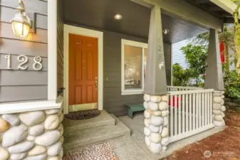 Beautiful, covered front entry