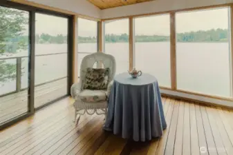 The solarium or office, maybe workout room is waiting for you to enjoy the day. This very private space is a wonderful place to relax.