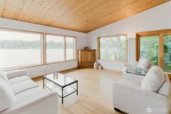 Spacious living on the main floor is very private.