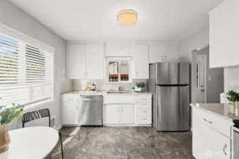 Remodeled kitchen with eating space and SS applicances