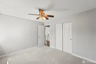 Double closet in bedroom 1