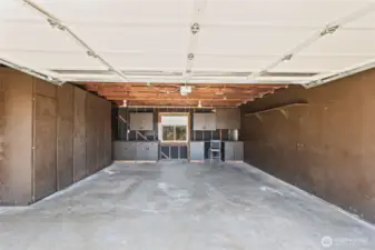 Garage with built in storage