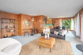 Living room open to dining area