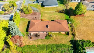 Patio is furniture is virtually staged.