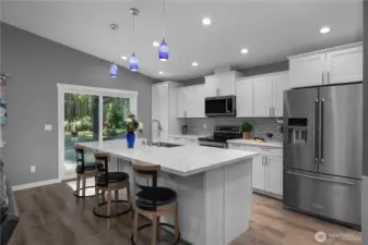 Large island with storage on both sides!