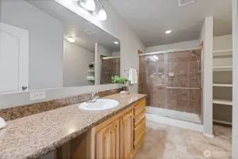 Primary 3/4 bath with oversized shower
