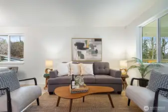 The home opens in to a pleasant living area...