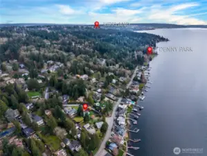 1/2 block from Lake Washington sits this gorgeous oversized bright & sunny lot!