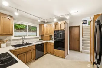 Kitchen with views of your private backyard