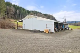 Impressive shop with concrete floors, 220 power, and a full bathroom