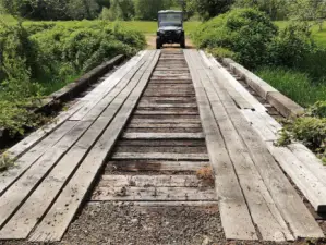 One of the two bridges on the property