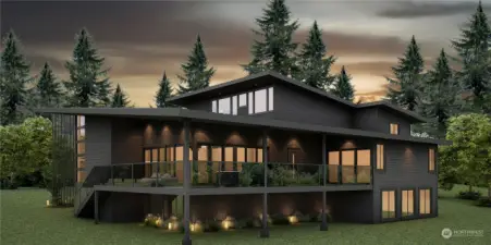 Rendering of Exterior Back of Home