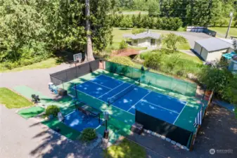 Outdoor pickle-ball court