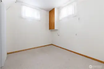 non-traditional downstairs bedroom