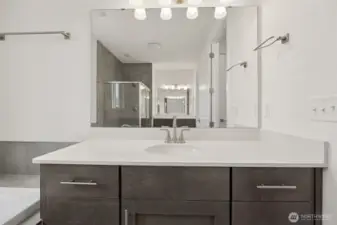separate vanities in Primary bath opposite each other