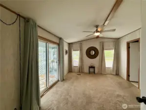 Large Primary Bedroom w/ bath and walk-in closet, Fan